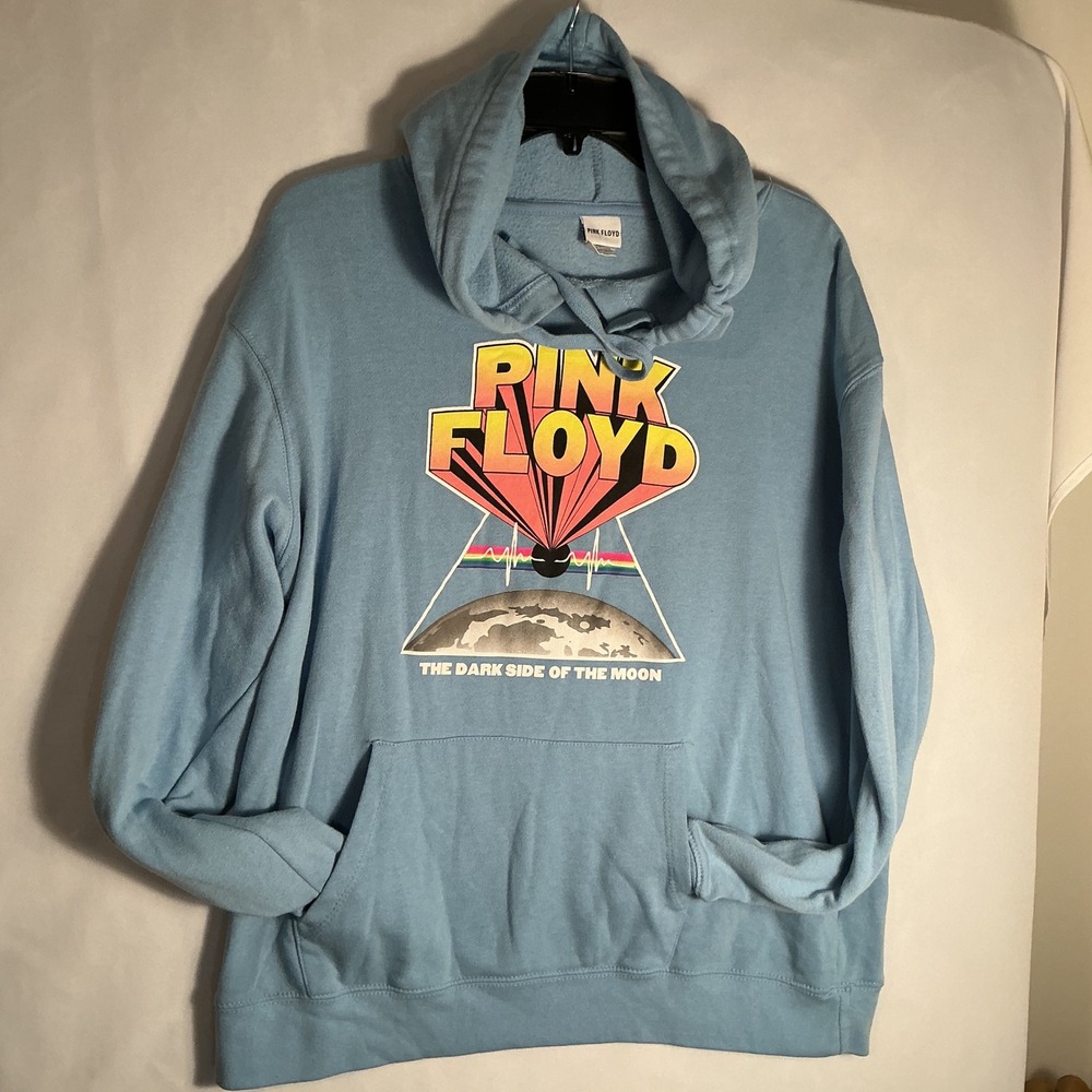 Pink Floyd Dark Side of the Moon Graphic Hoodie Blue Rock Band Sweatshirt - Picture 7 of 16
